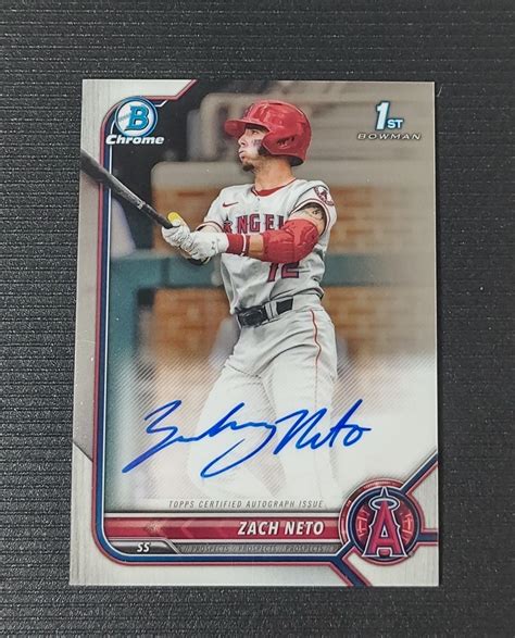 2022 1st BOWMAN Chrome Draft ZACH NETO auto ザック ネト サイン 大谷 同僚 Bowman 売買