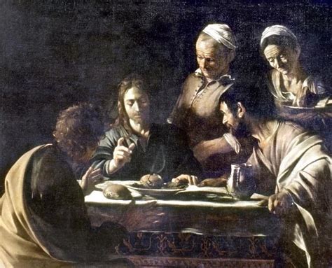 CARAVAGGIO: EMMAUS. Supper at Emmaus. Oil on canvas by