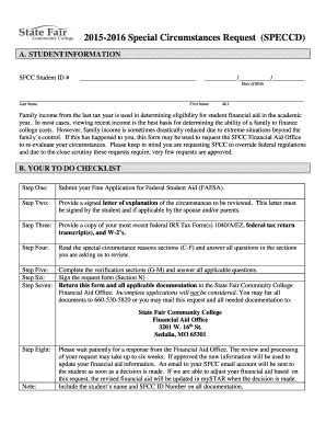 Fillable Online Sfccmo Special Condition Consideration Form