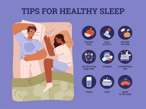 Tips For Healthy Sleep Infographic Design Flat Vector Illustration