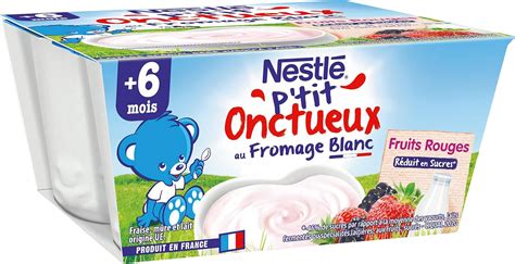 Nestl B B P Tit Onctueux Au Fromage Blanc Fruits Rouges Laitage D S