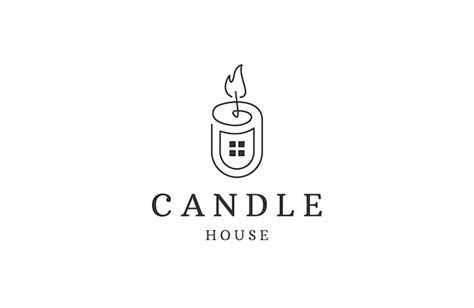 Premium Vector | Candle with house logo design template flat vector