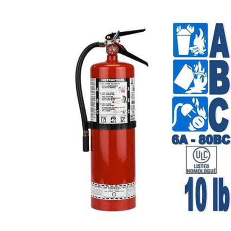 Fire Extinguisher 10 Lbs Type Abc Ulc 6a 80bc With Wall Hook