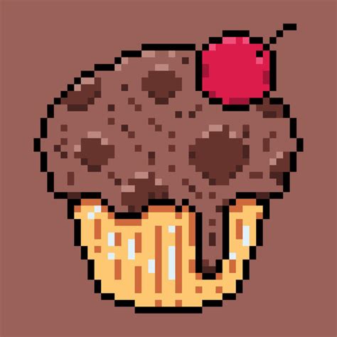 Muffin Cupcake Cake Food Bakery Icon Pixel Art Style Vector Icon