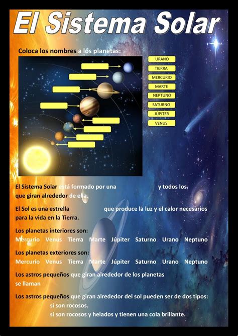 El Sistema Solar Ficha Interactiva Para Quinto Curso De Primaria Interactive Activities