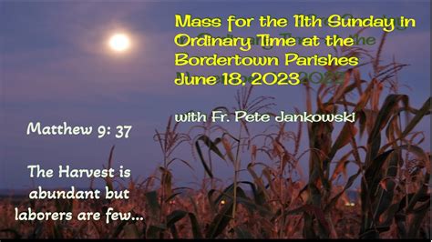 Mass For The Th Sunday In Ordinary Time At The Border Town Parishes