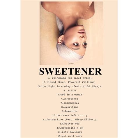 Ariana Grande Sweetener Tracklist Poster - Etsy