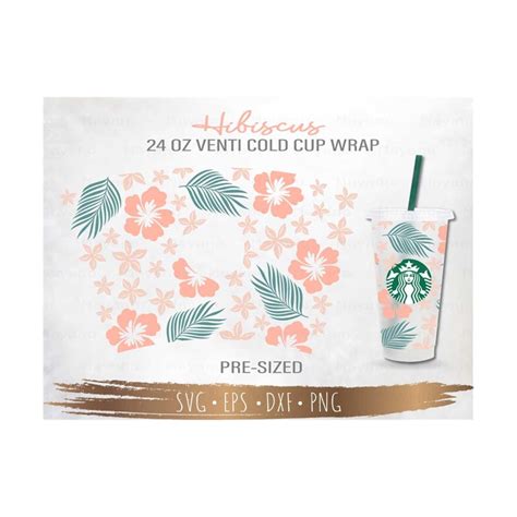 Hibiscus Starbucks Cup Svg Hibiscus Svg Tropical Flowers S Inspire