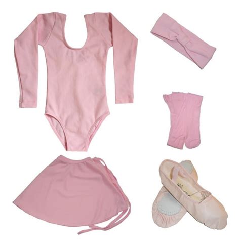 Saia Bal Roupa Ballet Infantil Collant Manga Longa K