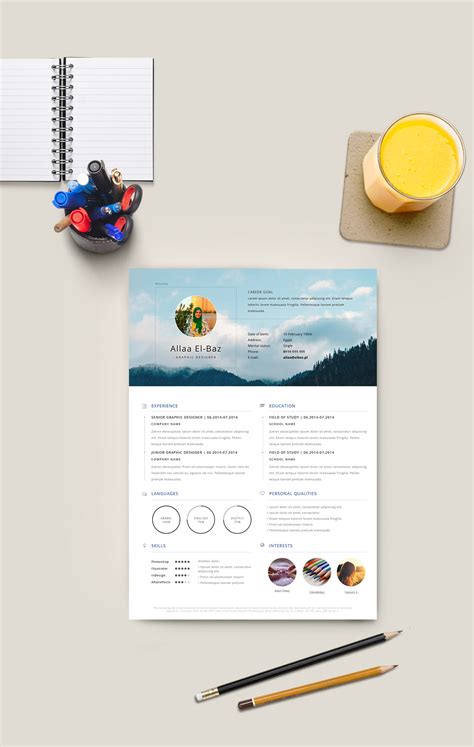 Free AI C.V Resume Template on Behance