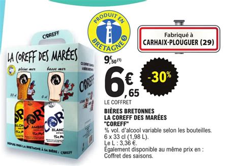 Promo BIÈRES BRETONNES LA COREFF DES MAREES COREFF chez E Leclerc