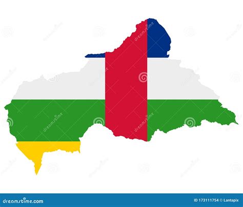 Flag In Map Of The Central African Republic Stock Illustration