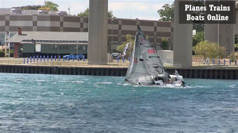 Sailboat Rides The Wind Under The Bluewater Bridges Youtube