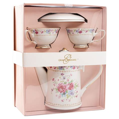 Rose Bouquet Porcelain Tea Set | 5 Pieces | Fast Shipping!