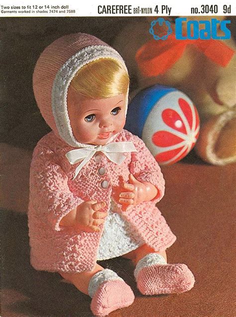 Pdf Vintage Doll Clothes Knitting Pattern Premature Baby Doll Coats