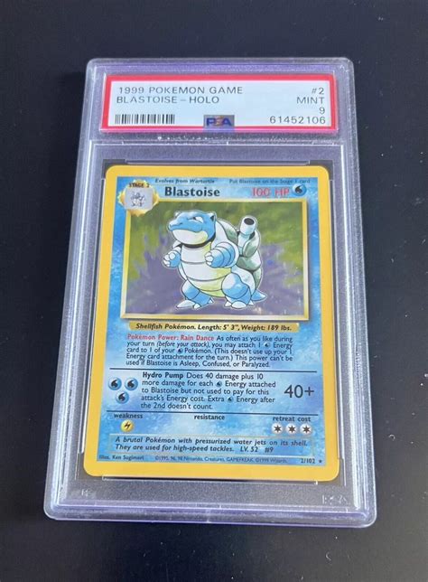 PSA 9 MINT 1999 Blastoise Holo Rare Base Set Unlimited WOTC Pokemon