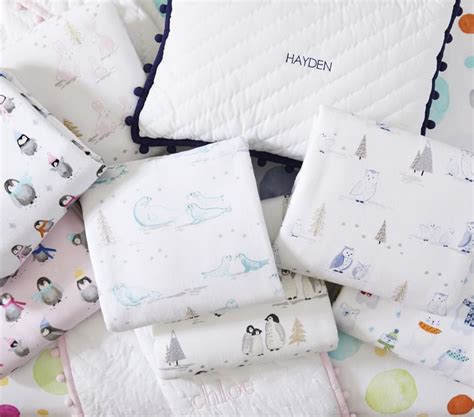 Organic Flannel Winter Seal Crib Sheets | Pottery Barn Kids