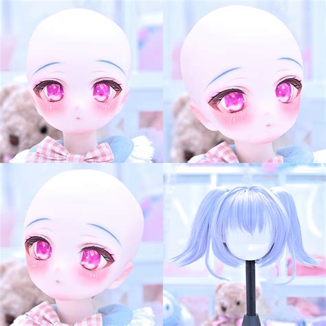 【展示】[derteufel666]ddh 01 Sw肌 セミホワイト肌 ヘッドカスタム カスタムwig デカールアイ2種