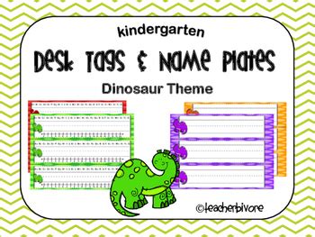 Dinosaur Theme Desk Tags And Name Plates By Teacherbivore TPT