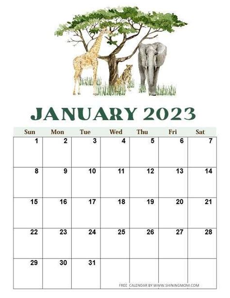 Free Printable January 2023 Calendar 15 Awesome Designs Artofit