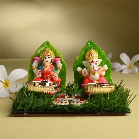 Send Colourful Laxmi Ganesh Idol Gift Online Rs 350 FlowerAura