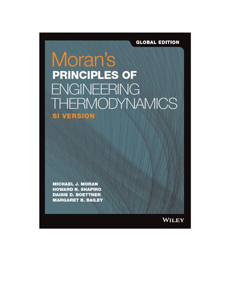 Ebook Pdf Morans Principles Of Engineering Thermodynamics Si Version