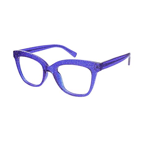 Blocks Square Purple Sparkle Glasses For Women Efe