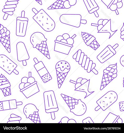 Ice Cream Background Sweet Food Seamless Pattern Vector Image