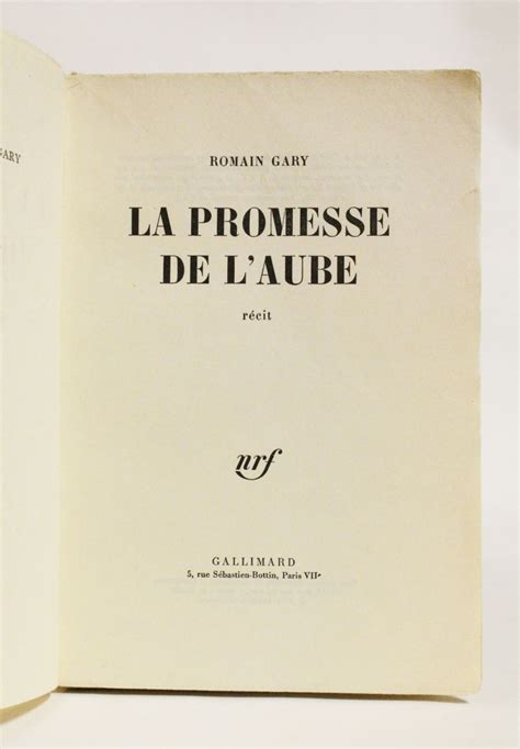 Gary La Promesse De L Aube Autographe Edition Originale Edition