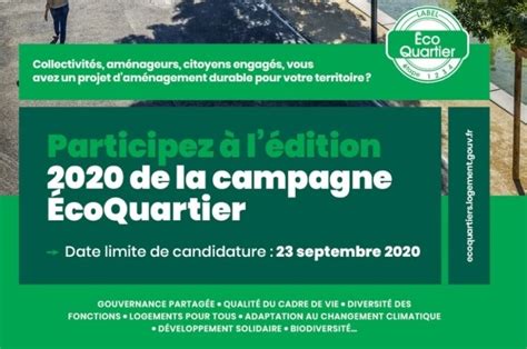 Candidatez pour le label ÉcoQuartier 2020 News Actualités