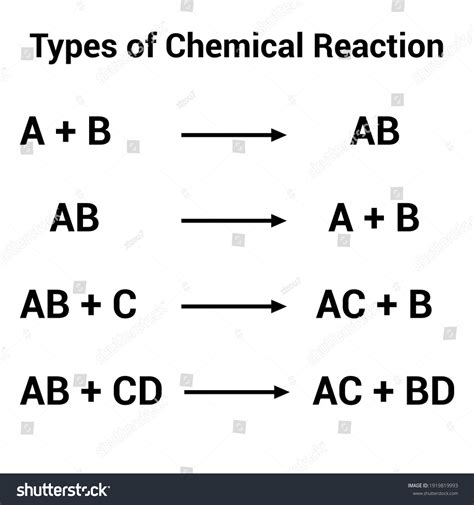 Types Chemical Reactions Synthesis Decomposition Single Stock Vector Royalty Free 1919819993