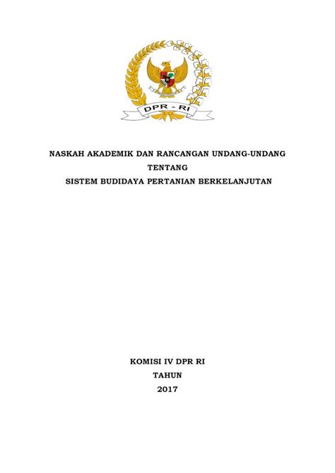 PDF NASKAH AKADEMIK DAN RANCANGAN UNDANG UNDANG SISTEM BUDIDAYA