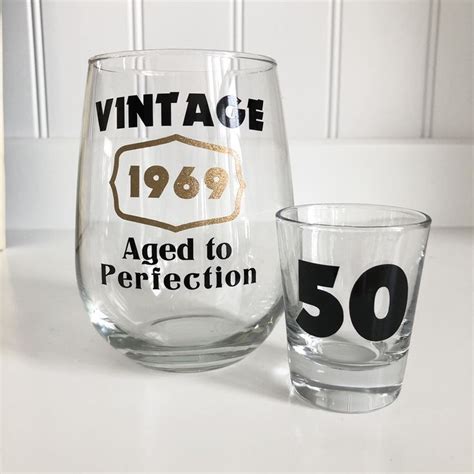 50th Birthday Wine Glass/50th Birthday Gift/vintage Birthday - Etsy ...