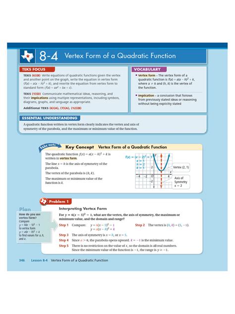 Vertex Form | PDF