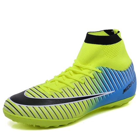 Turf Soccer Shoes Men Kids Cr7 Tf Cleats Futsal Soccer Boots High Ankle