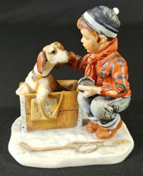 Vintage Gorham Norman Rockwell Figurine Four Seasons Winter A Boy