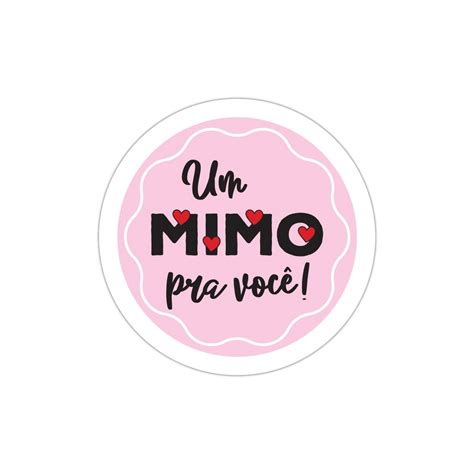 100 Adesivos Um Mimo Pra Você Rosa Agradecimento ao Cliente Etiquetas