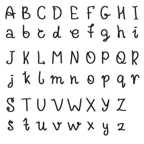 Handwritten font alphabet Simple letter, vector 17647668 Vector Art at ...