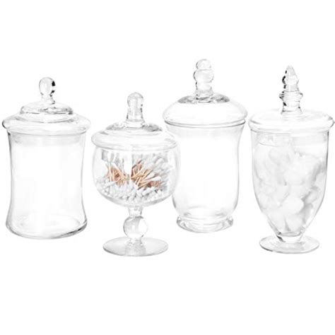 Candy Bar Jars Myt Set Of 4 Small Clear Glass Apothecary Jars Candy