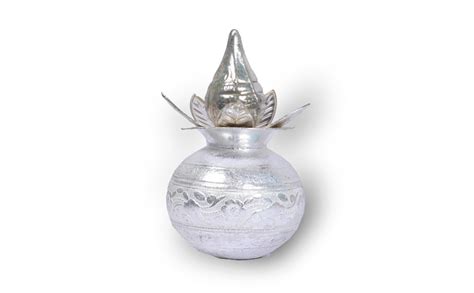 Elevate Your Pooja Experience Arya Silver Plated Glossy Mangal Kalash