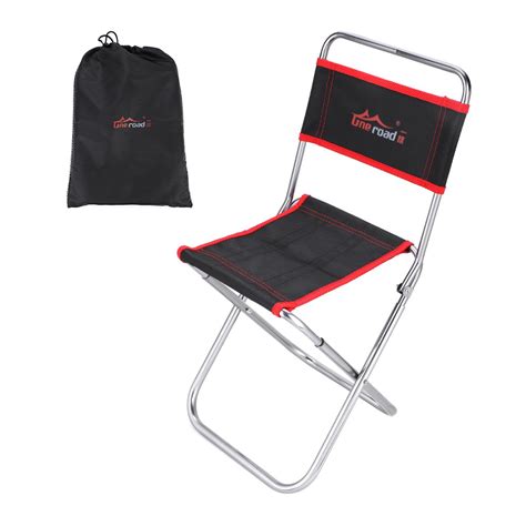 Alomejor Silla De Camping Port Til Silla De Respaldo Plegable Mini