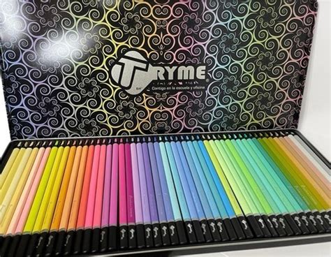 Lápices De Colores Tryme Premium Tonos Pastel 50 Colores Envío gratis