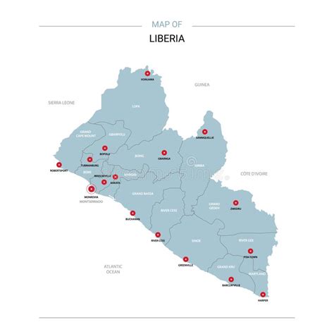 Mapa del vector de Liberia ilustración del vector Ilustración de