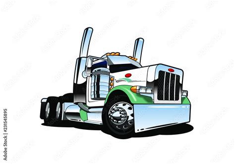 cartoon big rig truck vector illustration Stock Vector | Adobe Stock