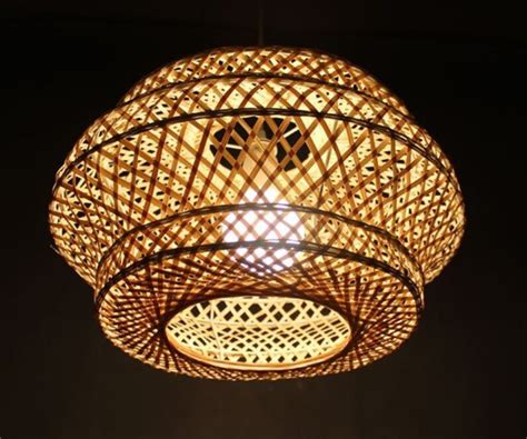 Natural Bamboo Lampshade Fixture Bamboo Lighting Pendant Etsy