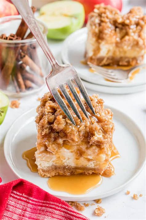 Caramel Apple Cheesecake Bars Shugary Sweets