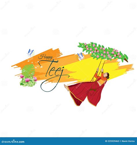 Hartalika Teej Festival Poster Flat Vector Template 188593164