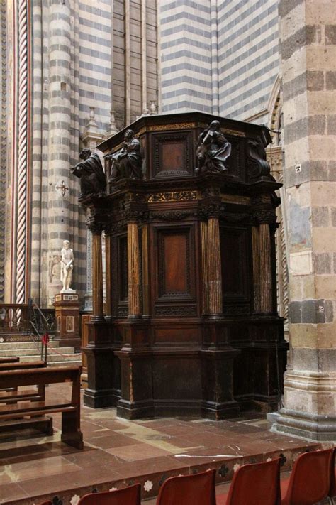 Duomo Di Orvieto Orvieto Italy Large Wooden Pulpit Decorated With