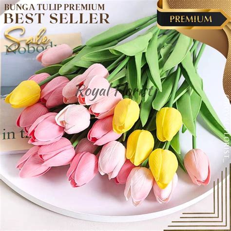 Jual Bunga Tulip Latex Premium Bunga Hias Artificial Bunga Mawar Tulip