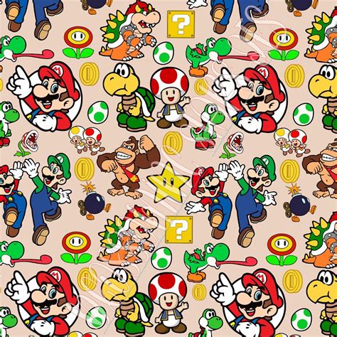 Mario Characters Seamless File - Etsy